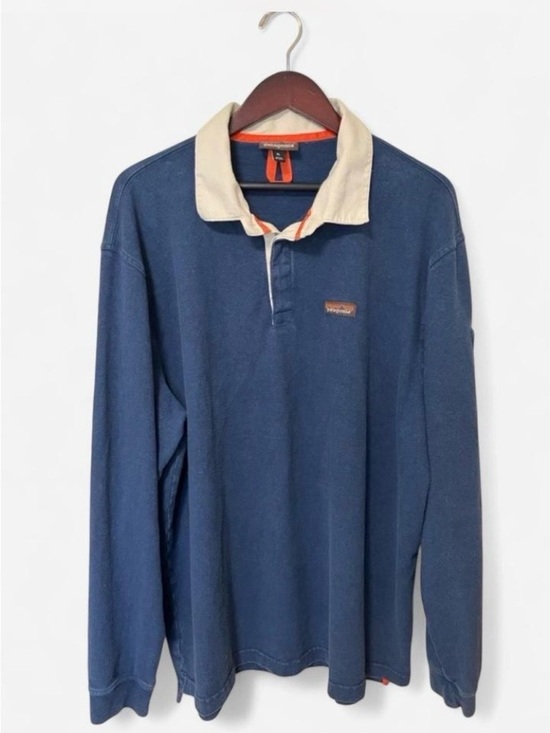 Patagonia Other - Patagonia Classic Long-Sleeve Rugby Shirt Navy with Cream Collar Men’s Size XL